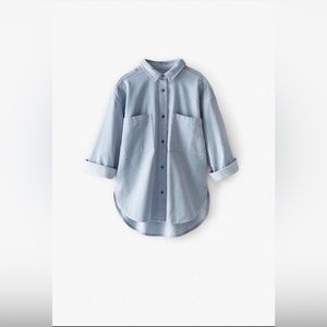 NWT ZARA GIRLS LONG FINE-WALED CORDUROY SHIRT